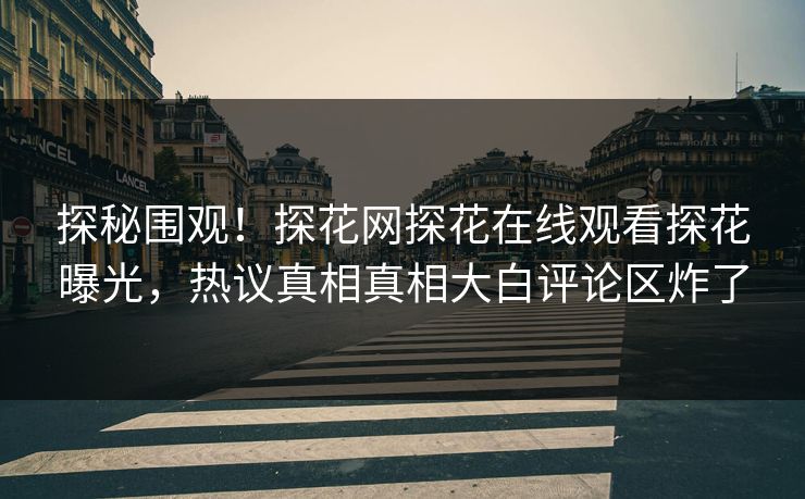 探秘围观！探花网探花在线观看探花曝光，热议真相真相大白评论区炸了