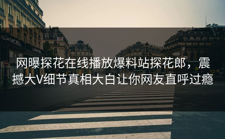 网曝探花在线播放爆料站探花郎，震撼大V细节真相大白让你网友直呼过瘾