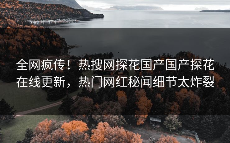 全网疯传！热搜网探花国产国产探花在线更新，热门网红秘闻细节太炸裂  第1张