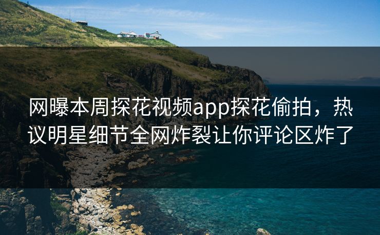 网曝本周探花视频app探花偷拍，热议明星细节全网炸裂让你评论区炸了