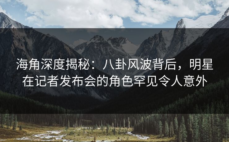 海角深度揭秘：八卦风波背后，明星在记者发布会的角色罕见令人意外