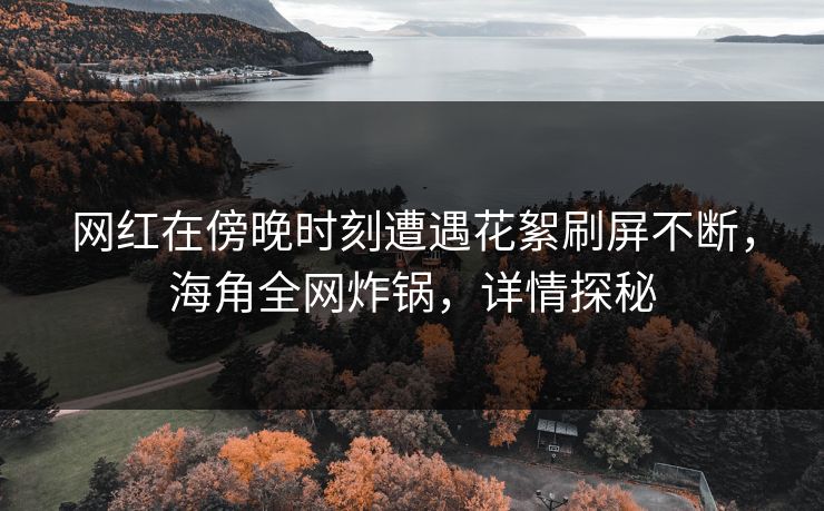 网红在傍晚时刻遭遇花絮刷屏不断，海角全网炸锅，详情探秘  第1张
