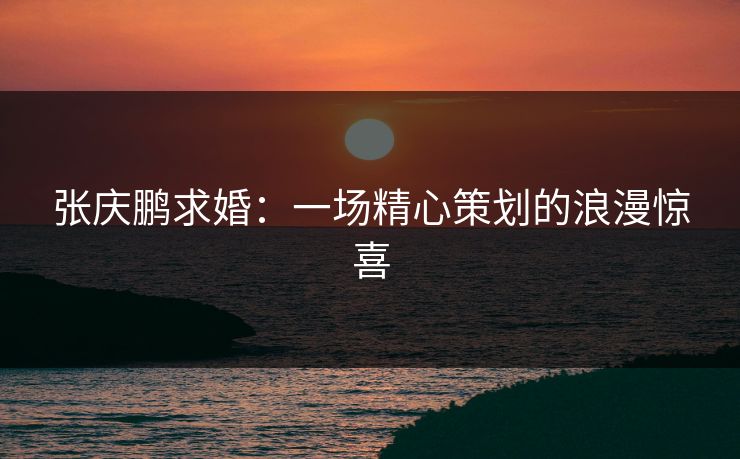 张庆鹏求婚：一场精心策划的浪漫惊喜  第1张