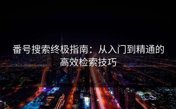 番号搜索终极指南：从入门到精通的高效检索技巧